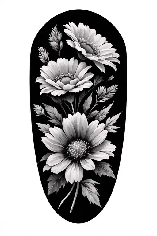 January November September birth flowers  tattoo design idea