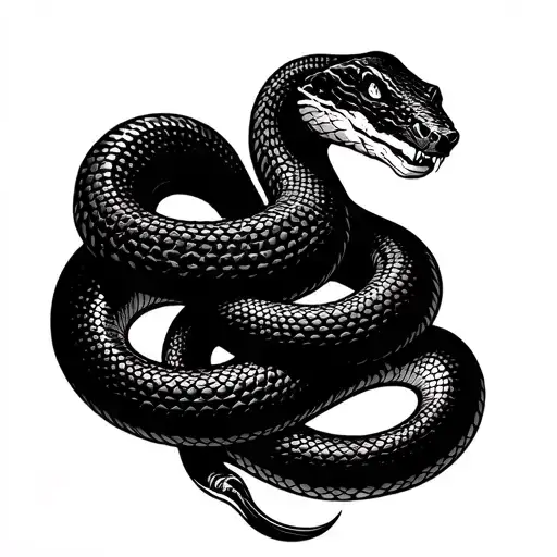 Women with viper snake tattoo design idea