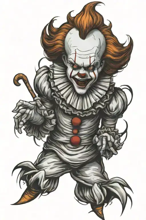 pennywise the clown  tattoo design idea