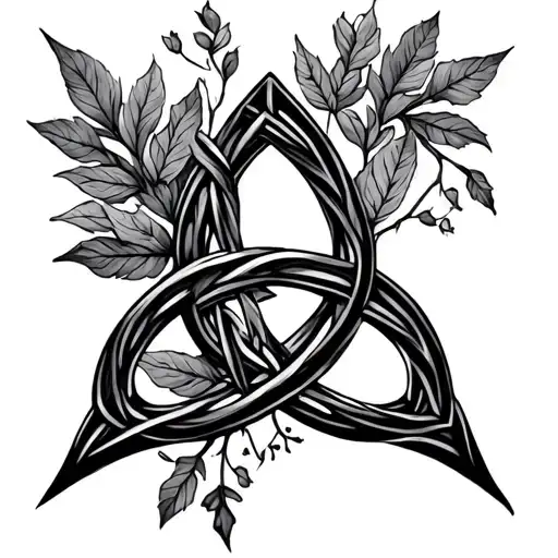witches knot design incorporating elements of nature tattoo design idea