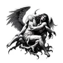 Angel Killing A Demon tattoo design idea