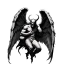 Angel Killing A Demon tattoo design idea