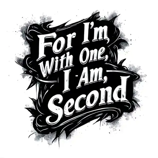"For I’m With One , I Am Second" words tattoo design idea
