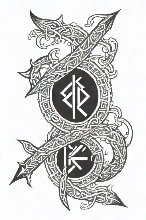 slavic runes tattoo design idea