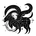 libra and Aries constellation  tattoo design idea