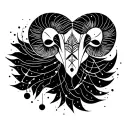 libra and Aries constellation  tattoo design idea