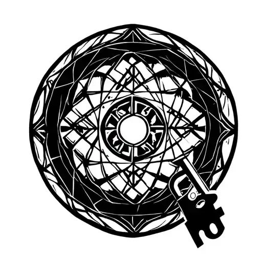 padlock key tattoo design idea