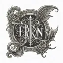 Aeris Eowyn ambigram tattoo tattoo design idea