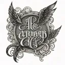 Aeris Eowyn ambigram tattoo tattoo design idea