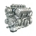 Scania v8 engine tattoo design idea