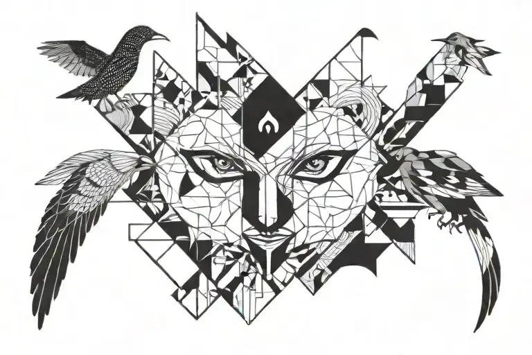 a tattoo that incorporates elements of being sneaky or two faced tattoo design idea