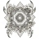 spiritual awakening and cosmic representation tattoo design idea