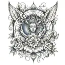 spiritual awakening and cosmic representation tattoo design idea