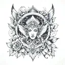 spiritual awakening and cosmic representation tattoo design idea