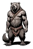 viking bear standing side tattoo design idea