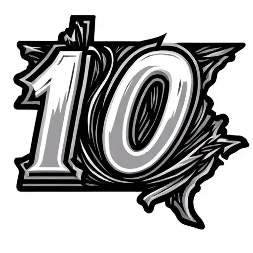 Number 10 and the state of Tennessee state outline tattoo design idea