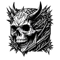 Forest demon skull tattoo design idea