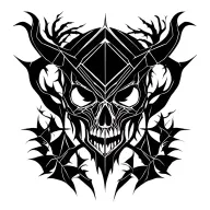 Forest demon skull tattoo design idea
