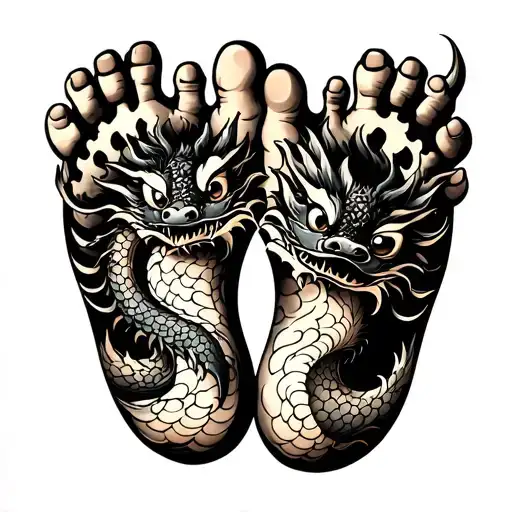 BABY FEET WITH THE YEAR 2024 IN JAPANESE DRAGON WITH tattoo design idea