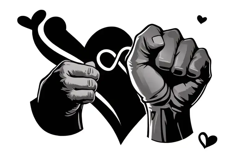 use the names Grampy and Robbie with an infinity a heart and a fist bump tattoo design idea