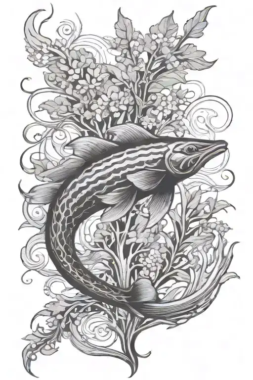 bull kelp art deco tattoo design idea