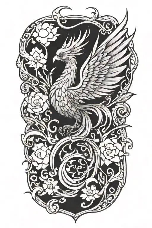 infant daughter reborn single phoenix tattoo rising from the ashes tattoo design idea
