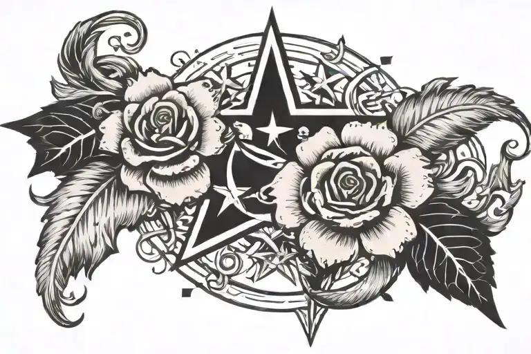 Leo, cancer, virgo star sign intertwined tattoo design idea