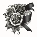 a garter belt intertwined with trible and roses  tattoo design idea