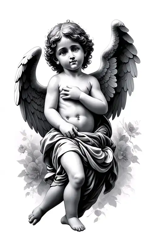 cherub angel tattoo design idea