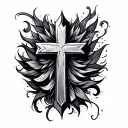 cool looking cross tattoo design idea