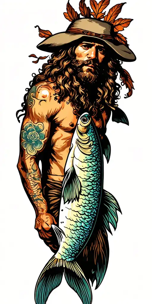 follow me and i will make you fishers of men tattoo design idea