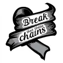 "Break these chains" Addiction recovery ribbon  tattoo design idea