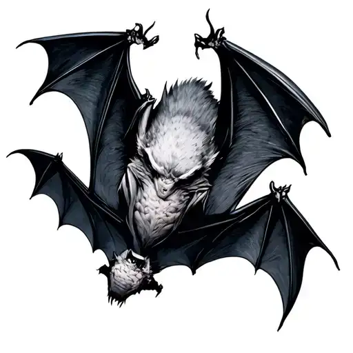 bats flying tattoo design idea