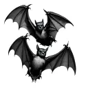 bats flying tattoo design idea