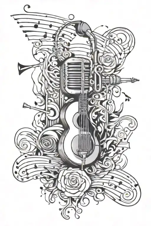music and audio tattoo design idea