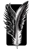 A stylized eagle feather transforming into a lifeline, symbolizing the guidance and assistance law enforcement provides to those in need tattoo design idea
