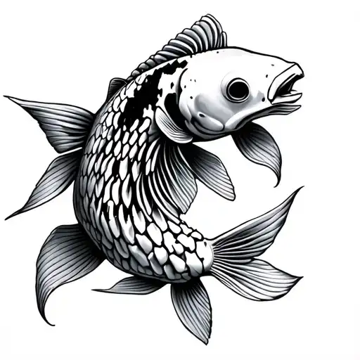 Koi Fish Skeleton tattoo design idea