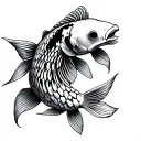 Koi Fish Skeleton tattoo design idea