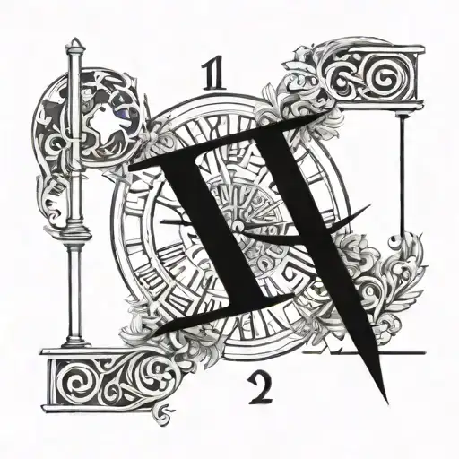 roman numerals 11 24 and 23 incorporated tattoo design idea