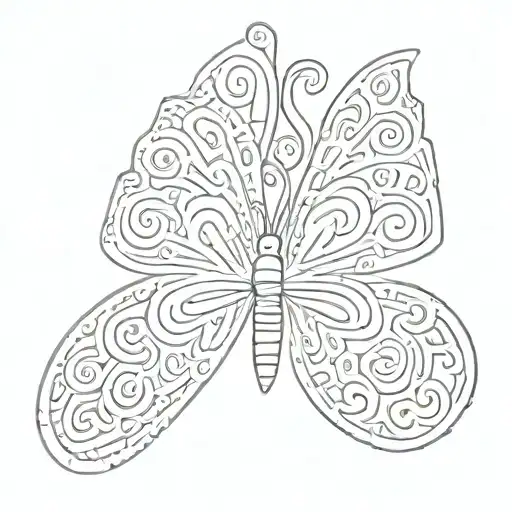 butterfly as a symbol of coming out keith haring type tattoo design idea