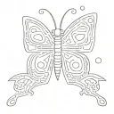 butterfly as a symbol of coming out keith haring type tattoo design idea