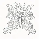 butterfly as a symbol of coming out keith haring type tattoo design idea