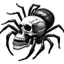 spider and skull tattoo design idea