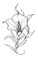 calla lilly vine wrapping tattoo design idea