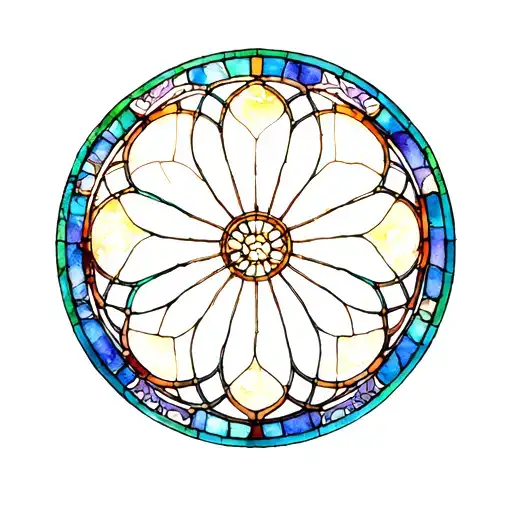 Rose Window from Notre dame cathedral stained glass tattoo design idea