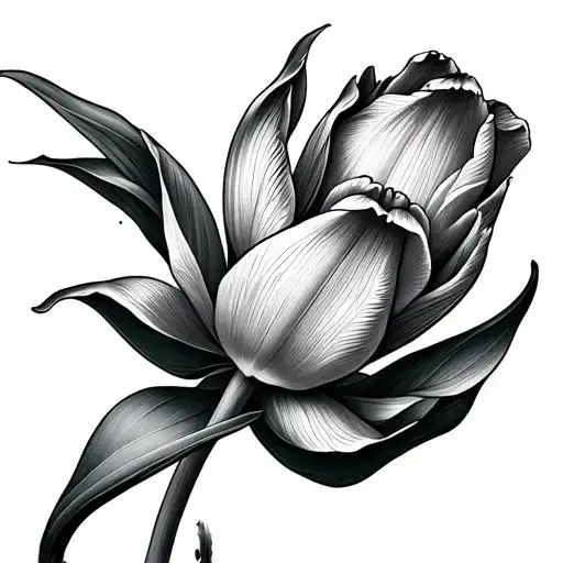 tulips frame tattoo design idea