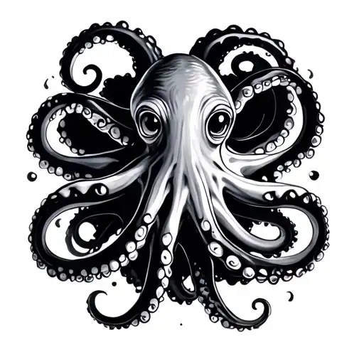 Feminine Octopus tattoo design idea