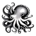 Feminine Octopus tattoo design idea