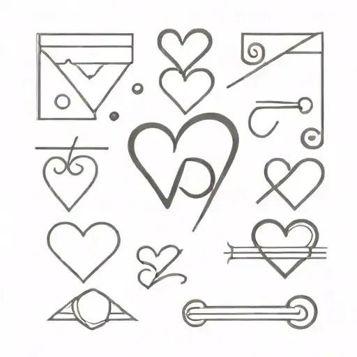 initials and heart themed tattoo tattoo design idea