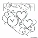 initials and heart themed tattoo tattoo design idea